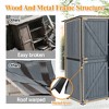 Outdoor Storage Cabinet Wood & Metal, Tall Tool Shed with Weatherproof, Double Lockable Doors, Removable 3 Shelves for Patio, Garden, Backyard, Lawn - 3 of 4