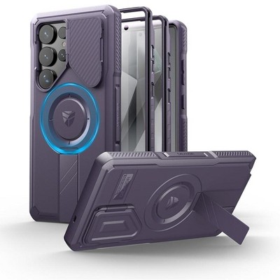 Dexnor for Samsung Galaxy S25 Ultra Case with Camera Cover & Adjustable Kickstand & Built-in Screen Protector, Magnetic Cover (2025)