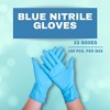 PSBM Large 3 Mil Textured Blue Nitrile Powder Free Gloves 1000 Pieces - 2 of 4