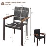 Costway Set of 2 Outdoor Patio PE Rattan Dining Chairs Armrest Stackable Garden - 3 of 4