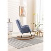 CAVINAS Boucle Fabric Glider Rocking Chair with High Backrest,Modern Upholstered Rocking Chairs,Nursery Accent Chair for Bedroom - 4 of 4