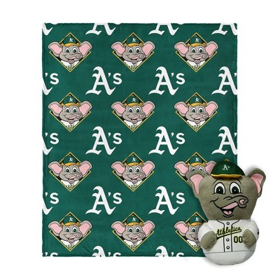 MLB Oakland Athletics Mascot Silk Touch Throw Blanket and 11" Plush