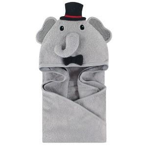 Little Treasure Baby Boy Cotton Animal Hooded Towel, Mr Elephant, One Size - 1 of 1