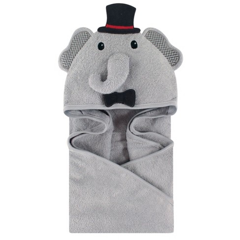 Little Treasure Baby Boy Cotton Animal Hooded Towel, Mr Elephant, One ...