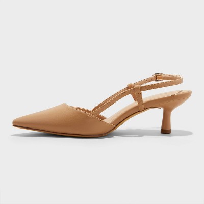 Women Annette Slingback Kitten Heels with Memory Foam Insole – A
