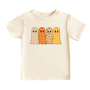 Four Ghosts Checkered Quilted Printed - Youth Short Sleeve Graphic T-Shirt and Toddler Short Sleeve Graphic T-Shirt - 1 of 4