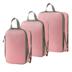 Anna-Kaci 3-Piece Compression Packing Cube Set with Zipper Closure and Carry Handles Design - 1 of 4