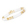 Ross-Simons White Jade and 1.40 ct. t.w. Multi-Gemstone "Good Fortune" Bracelet in 18kt Gold Over Sterling - 3 of 4