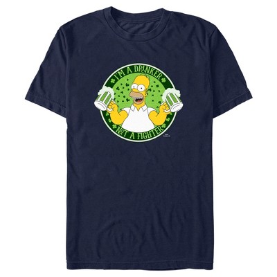 Men's The Simpsons St. Patrick's Day Homer I'm a Drinker not a Fighter T-Shirt