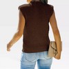 Women's Cap Sleeve Knit Pullover Sweater Crew Neck Tank Tops - 2 of 4
