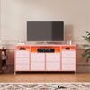 63" Dresser TV Stand with 10 Fabric Drawers, LED Lights & USB Ports - 2 of 4