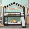 Twin Over Twin Bunk Bed with Roof, Slide and Ladder - 2 of 4