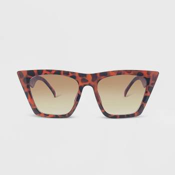 Women's Plastic Cateye Sunglasses - Wild Fable™ Brown/Tortoise Print