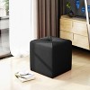 Sapphtopaz Square Cube Ottoman Small Vanity Stool with Tufted Upholstered Foot Stools Modern Ottoman for Living Room, Hallway, Bedroom - 3 of 4