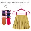 VECELO 30/50/60/100 pk Velvet Clothes Hangers Non Slip & Space-Saving Clothes Hangers with Finger Clips & Tie Rack 9 Color - 4 of 4