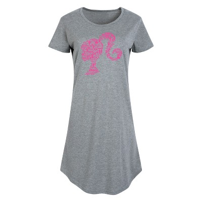 Women's - Barbie - Lifestyle Silhouette Graphic T-shirt Dress