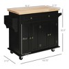 NicBex 2 Drawer Rolling Kitchen Island Cart with 2-Door Cabinet and Knobs,Kitchen Island with Spice Rack and Towel Bar,Island Table for Kitchen - 2 of 4