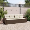 vidaXL Garden Sofa Set Brown, Cream White - 2 of 4