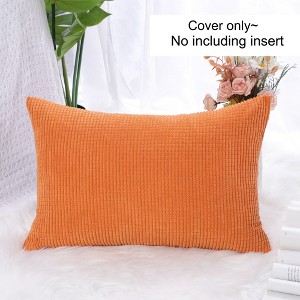 PiccoCasa Luxury Corduroy Corn Striped Cushion Soft Throw Pillow Case - 1 of 4