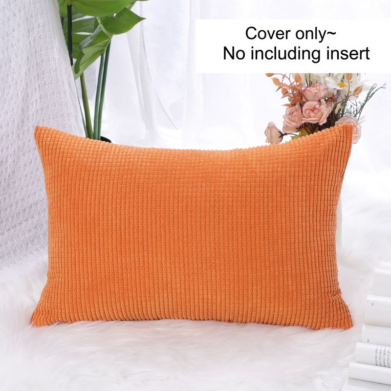 PiccoCasa Luxury Corduroy Corn Striped Cushion Soft Throw Pillow Case, 1 of 7