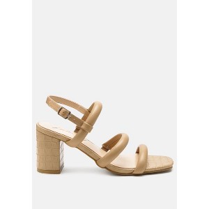 Slater Croc Skin Faux Leather Block Heel Sandals - 1 of 4