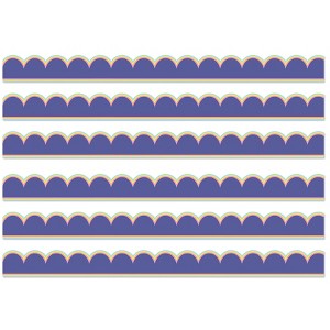 Carson Dellosa Education We Stick Together Pop of Purple Scalloped Bulletin Board Borders, 39 Feet Per Pack, 6 Packs - 1 of 4
