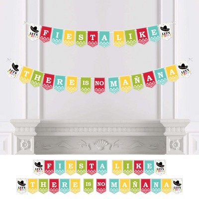 Big Dot of Happiness Let's Fiesta - Mexican Fiesta Party Bunting Banner - Sombrero Serape Party Decorations - Fiesta Like There is No Manana