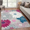 Modern Floral Rug Washable Area Rug Farmhouse Living Room Bedroom Rug Carpet - 2 of 4