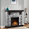 45" Freestanding Electric Fireplace Gray - Home Essentials: Faux, No Assembly Required - 2 of 4