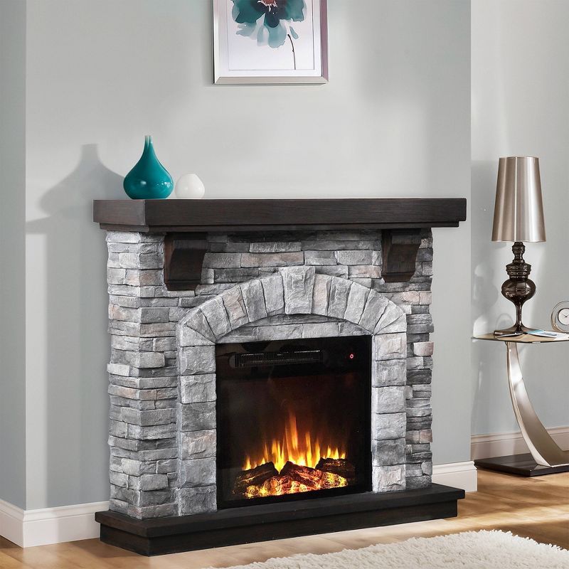 45&#34; Freestanding Electric Fireplace Gray - Home Essentials, 3 of 9