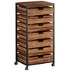 7 Drawer Storage Dresser Cabinet with Wheels, Industrial Wood Chest Organizer with Metal Frame, Mobile Drawer Unit for Office,Bedroom,Living Room - 4 of 4