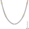 Steeltime 18" tri toned stainless steel beads mesh necklace - 3 of 4