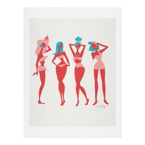 Cat Coquillette Retro Beach Bombshells Wall Art Print Pink - society6 - 1 of 4