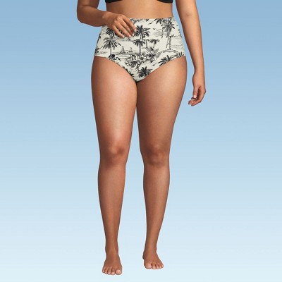 Lands' End Women's Chlorine Resistant Pinchless High Waisted Bikini Bottoms