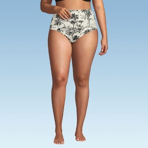 Lands' End Women's Chlorine Resistant Pinchless High Waisted Bikini Bottoms - 1 of 3