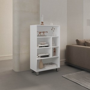NicBex Bookcases for Living Room Modern 47" Tall 3 Tier Storage Cabinet Bookshelf Compact Design Ladder Bookcase for Small Spaces Office Home - 1 of 4