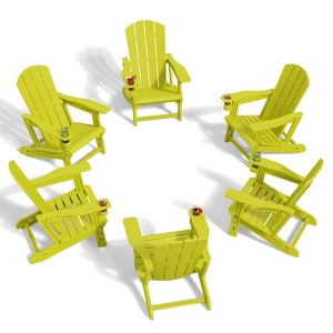 NAYSAYE Patio Chaise Lounge Adirondack Chair 6-Piece Foldable Recliner with Cup Holder 400 LBS Capacity for Backyard Garden, 22.3"*30"*36.4" - 1 of 4