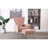 Lyngins Velvet Accent Chairs with Ottoman,Upholstered Arm Chairs for Living Room,Bedroom - 2 of 4