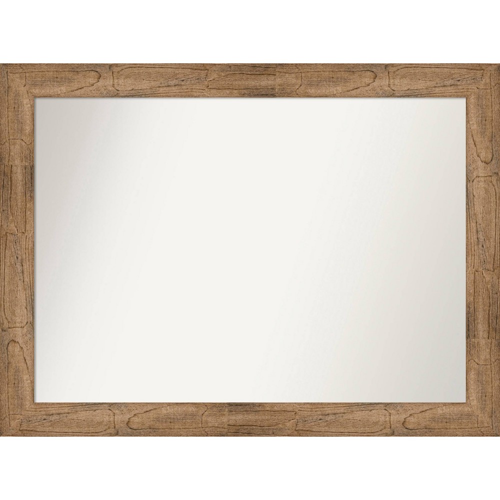 Photos - Wardrobe 44" x 33" Non-Beveled Owl Wood Bathroom Wall Mirror Brown - Amanti Art: Mo