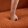 UPHA 50 in.-L Modern Loveseat Couch Sofa with Corduroy Fabric Upholstered and Wooden Nature Legs - 3 of 4