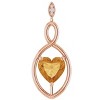 Pompeii3 9mm Citrine Women's Heart Pendant in 14k Gold Necklace 6mm Tall - 4 of 4