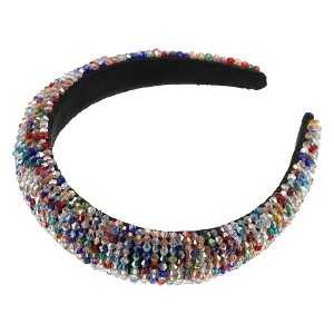 Unique Bargains Rhinestone Headband for Women Bling Padded Hairband Faux Crystal Hair Accessories Multicolor 1.18 Inch Wide 1 Pc - 1 of 4
