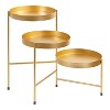 Kate and Laurel Finn Round Metal Plant Stand, 13x13x22, Gold - 2 of 4