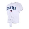 MLB Chicago Cubs Women's White Front Knot T-Shirt - 3 of 4