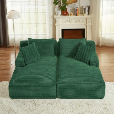 Dolonm 78.8" Double Sofa, Compressed Boneless Sofa Made of Corduroy, Requires No Installation,for Living Rooms Bedrooms