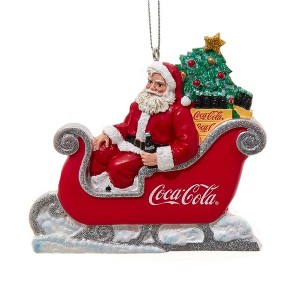 Kurt Adler Resin Ornament for Christmas Tree, Coca-Cola Santa in Sleigh - 1 of 1