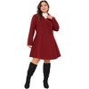 Agnes Orinda Women's Plus Size Trench Notch Lapel Double Breasted A Line Pockets Pea Coats - 3 of 4