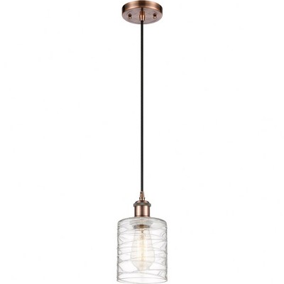 Cobbleskill - 1 Light Cord Hung Mini Pendant In Industrial Style-8 Inches Tall and 5 Inches Wide