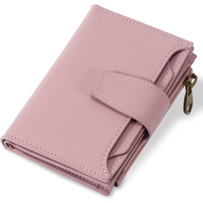 BEAFUP Small Wallet Women,RFID Blocking Soft Leather Bifold Compact Wallet with Zipper Coin Pocket & 4 ID Window,Design for Daily,Travel
