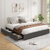 Platform Bed Frame, Fabric Upholstered with 4 Storage Drawers, No Box Spring Needed, Wooden Slats Support, Noise Free, Easy Assembly, Grey/Full - 2 of 4